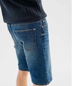 bermuda en jean extensible et delave coupe droite homme bleu standardG412501_2