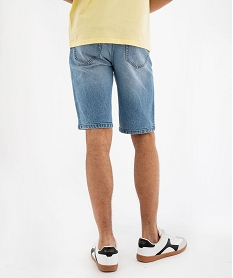 bermuda en jean extensible et delave coupe droite homme bleuG412601_3