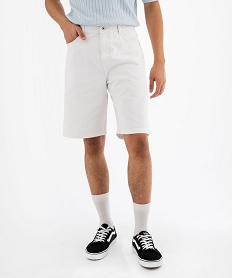 bermuda en jean colore coupe large homme blanc standardG412801_4