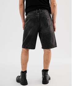 bermuda en jean colore coupe large homme noir standardG412901_3