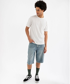 bermuda en jean delave large homme bleuG413101_4
