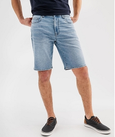 GEMO Bermuda en jean delavé coton stretch homme bleu chine