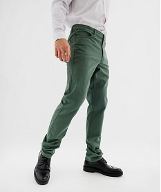 GEMO Pantalon en coton stretch coupe Regular homme vert standard