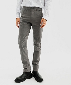 GEMO Pantalon en coton stretch coupe Regular homme Gris