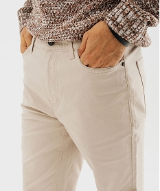 pantalon en coton stretch coupe regular homme beige taupeG413601_2