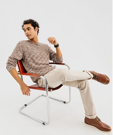 pantalon en coton stretch coupe regular homme beige taupeG413601_4