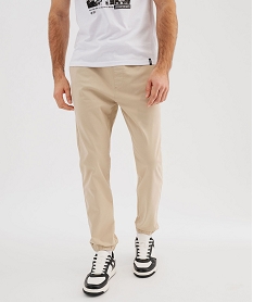 GEMO Pantalon jogger en toile de coton homme beige taupe