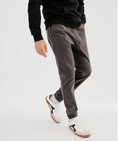 GEMO Pantalon jogger en toile de coton homme Gris