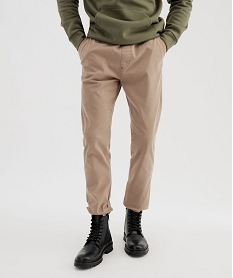 GEMO Pantalon jogger en toile de coton homme Brun