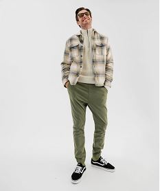 pantalon jogger en toile de coton homme kaki clairG414301_2