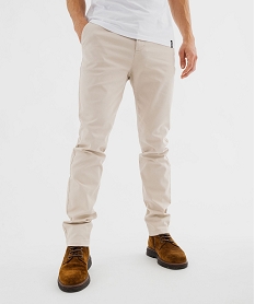 GEMO Pantalon chino coupe Slim homme Beige