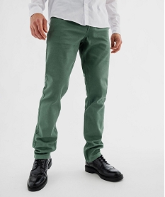 GEMO Pantalon en coton coupe Slim homme vert standard