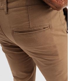 pantalon chino slim en coton stretch homme marron standardG415701_2