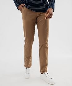 pantalon chino slim en coton stretch homme marron standardG415701_4
