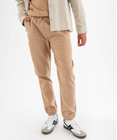 pantalon en coton et lin a coupe jogger homme beige standardG416401_2