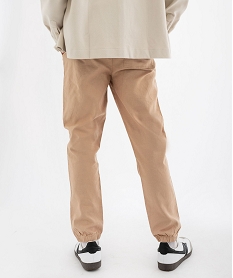 pantalon en coton et lin a coupe jogger homme beige standardG416401_3