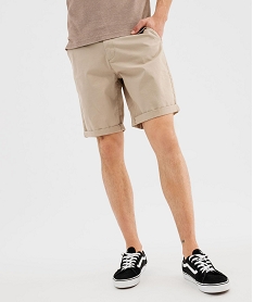 bermuda chino en coton stretch homme beige standard pantalons chinoG417201_4