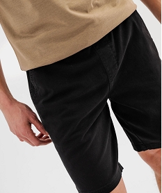 bermuda en coton extensible a taille elastiquee homme noir standardG417301_2