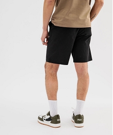 bermuda en coton extensible a taille elastiquee homme noir standardG417301_3