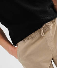 bermuda en coton extensible a taille elastiquee homme beige standardG417401_2