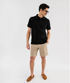 bermuda en coton extensible a taille elastiquee homme beige standardG417401_4
