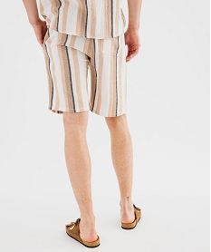 short large a rayures avec ceinture ajustable pour homme beige standardG417501_3