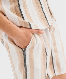 short large a rayures avec ceinture ajustable pour homme beige standardG417501_4