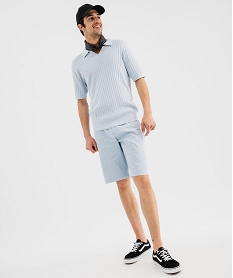 bermuda en coton stretch coupe regular homme bleu standardG417601_4