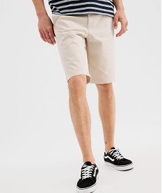 bermuda en coton stretch coupe regular homme beigeG417701_4