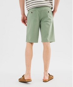 bermuda en coton stretch coupe regular homme vert standardG417801_3