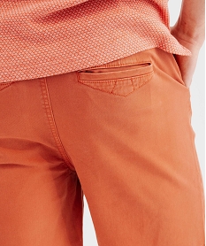 bermuda chino en coton stretch a taille elastique homme orange vif pantalons chinoG418401_2