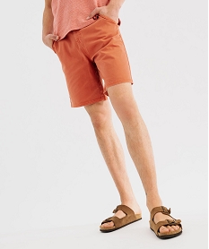 bermuda chino en coton stretch a taille elastique homme orange vif pantalons chinoG418401_4