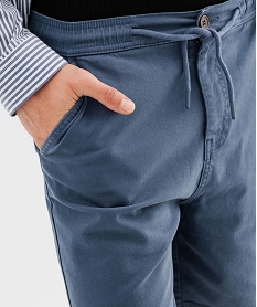 bermuda chino en coton stretch a taille elastique homme bleu standard pantalons chinoG418501_2