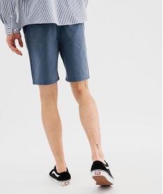 bermuda chino en coton stretch a taille elastique homme bleu standard pantalons chinoG418501_3