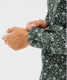 chemise a motif fleuris homme imprime chemise manches longuesG421601_4