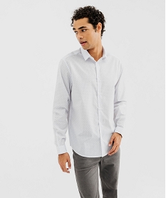 GEMO Chemise manches longues à micro-motifs homme Noir