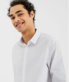 chemise manches longues a micro-motifs homme noir chemise manches longuesG421701_2