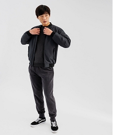 pantalon de jogging avec interieur bouclette homme grisG423201_4