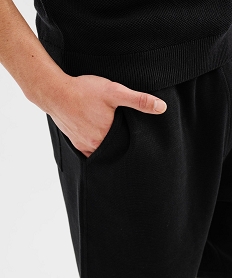 bermuda en coton nid dabeille a taille elastiquee homme noir standardG423601_2