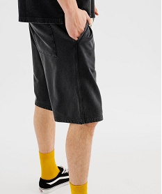 bermuda en maille delavee au coloris unique homme noir standardG424001_2