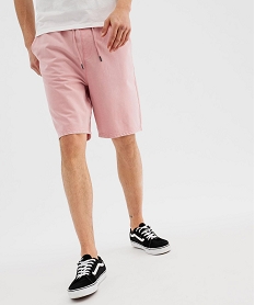 bermuda en maille delavee au coloris unique homme rose standardG424101_4