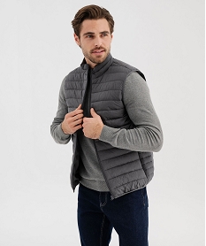 GEMO Doudoune sans manches avec col montant homme Gris