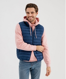 GEMO Doudoune sans manches avec col montant homme Bleu