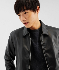blouson aviateur en cuir imitation homme noir blousonsG425501_3