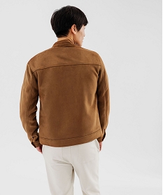 blouson zippe en suedine homme brun blousonsG425601_3