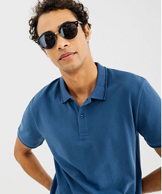 polo a manches courtes et finitions fantaisie homme bleu polosG425901_2