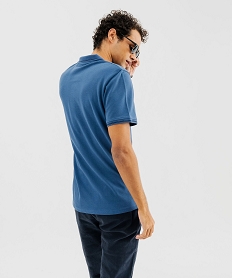 polo a manches courtes et finitions fantaisie homme bleu polosG425901_3