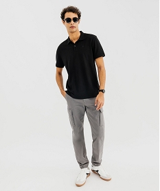 polo a manches courtes en maille piquee homme noir polosG426301_4
