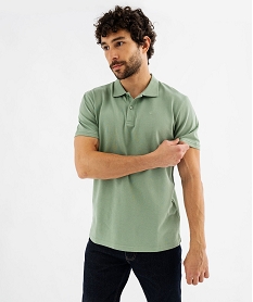 polo a manches courtes en maille piquee homme vert vif polosG426701_4