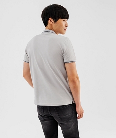 polo a manches courtes et finitions fantaisie homme gris vif polosG427301_3